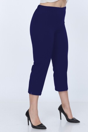 Women's Large Size Capri Fabric Navy Blue G010 - Gül Moda