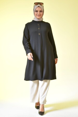 Women's Large Size Hijab Tunic Buttoned Ayrobin Fabric - Ferace
