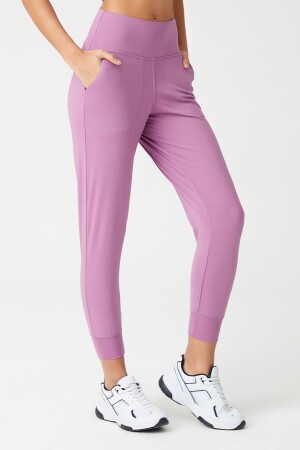 Women's Lavender High Waist Jogger Sweatpants Joggers - Los Ojos