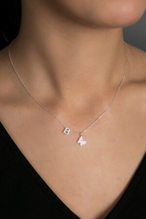 Women's Letter Butterfly Model 925 Sterling Silver Necklace ELKSLVR7451 - Elika Silver
