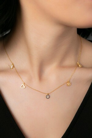 Women's Lucky Model 925 Sterling Silver Necklace ELKSLVR7279 - Elika Silver
