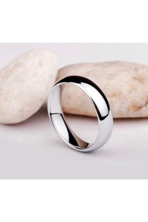 Women's Men's 4mm Domed Silver Promise Engagement Ring 925 Sterling Real Tarnish Resistant Silver Wedding Rings - Rasyonel Lazer