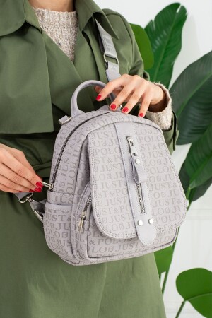 Women's Monogram Printed Backpack for Daily Use (CANTAMGELSİN_) tm4051 - Just Polo