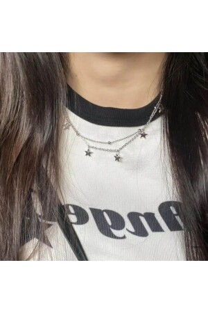Women's Necklace with 2 Stars - Takıconcept