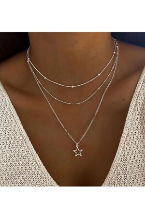 Women's Necklace with 3 Stars - Takıconcept