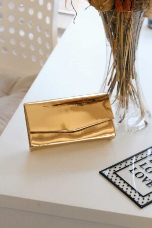 Women's Patent Leather Gold Mini Box Shoulder Bag - Moom Bag