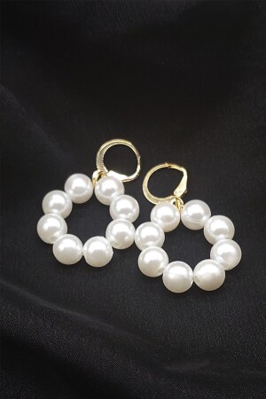 Women's Pearl Detailed Earrings - Plndesign