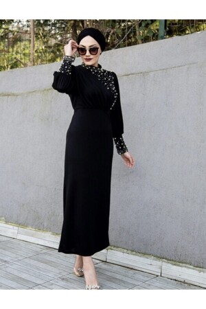 Women's Pearl Detailed Special Occasion Dress Sndma-3242xa - modasindoma