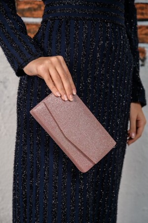 Women's Pink Silvery Sand Mini Box Shoulder Evening Bag - Roza Canta