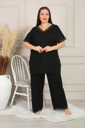 Women's Plus Size Black Pajama Set - Xl Modam