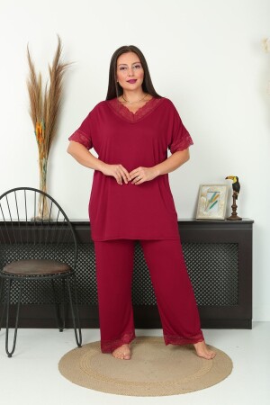 Women's Plus Size Claret Red Pajama Set - Xl Modam