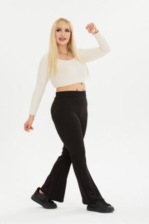 Women's Plus Size Ribbed Spanish Leggings Trousers - Swana