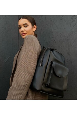 Women's Quality Leather Double-Eye Medium Size Backpack - Gkn Bag