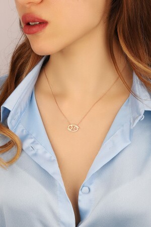 Women's Rose Cancer Zodiac Sign 925 Sterling Silver Necklace KLLB000264 - Lia Berto