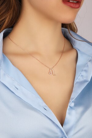 Women's Rose Leo Zodiac Sign 925 Sterling Silver Necklace KLLB000255 - Lia Berto