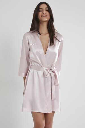 Women's Satin Dressing Gown - 1010 Powder - Pierre Cardin