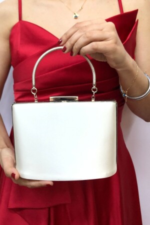 Women's Satin Pearl Evening Dress Clutch Portfolio Bag 5288 - NAZART
