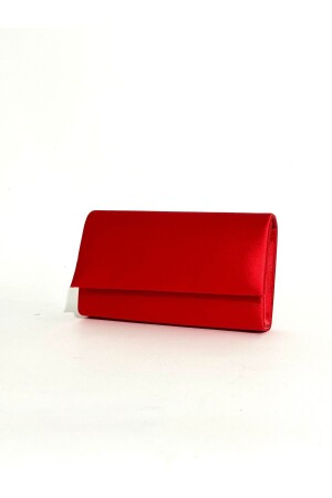 Women's Satin Red Evening Dress Clutch Portfolio Chain Strap Handheld Wedding Engagement Night Shoulder Bag - Nazart
