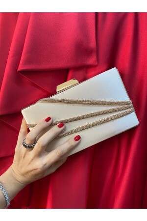 Women's Satin Stoned Skin Ladies Evening Dress Clutch Portfolio Evening Bag Bijet 9274 - NAZART