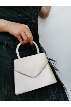 WOMEN'S SATIN TEN EVENING DRESS STONE CLUTCH PORTFOLIO HAND WEDDING ENGAGEMENT EVENING BAG - Nazart