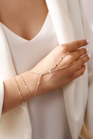 Women's Sequin Plain Chain Silver Shahmeran - Sariaslan
