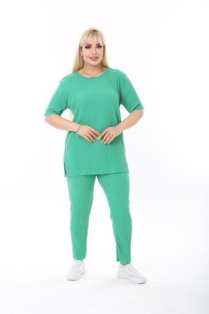 Women's Short Sleeve, Elastic Waist, Slit, Comfortable, Double Camisole Suit - Modasehle