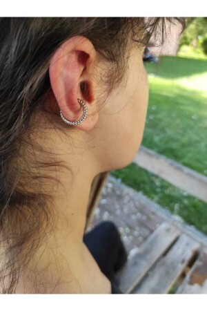 Women's Silver Compression Cartilage Earring Cartilage Stud Silver Women's Earring - Tanyeli Accessories