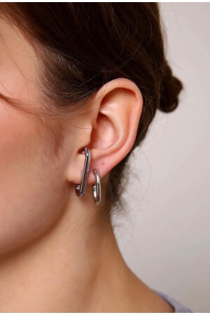 Women's Silver Earcuff Bijouterie Cartilage Earring - Cartilage Earring - Minels Tasarım