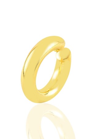 Women's Silver Gold Gilded Simple Compressed Thick Cartilage Earrings - Söğütlü Silver