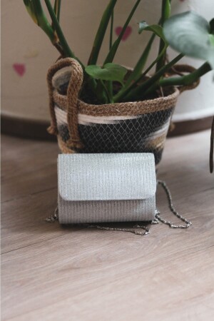 Women's Silver Mini Portfolio Evening Bag - Moom Bag