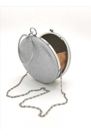 Women's Silver Ring Removable Chain Evening Bag TM1111A - Genel Markalar