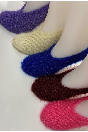 Women's Silvery Crystal Wool Knitted 5 Pieces Booties Dowry Box Bundle Gift - Ayhanhome