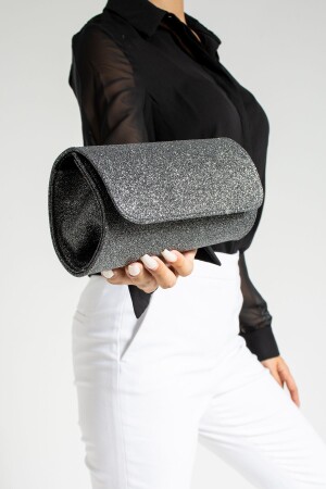 Women's Silvery Platinum Mini Portfolio Evening Bag Shoulder Bag - Bibags