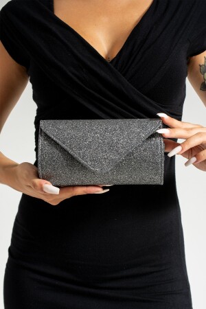 Women's Silvery Platinum Mini Portfolio Evening Dress Bag - Bibags