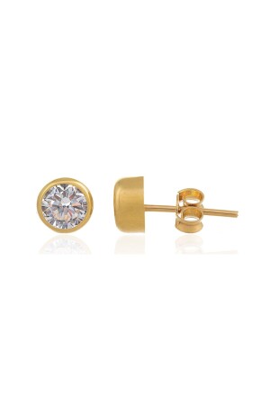 Women's Single Stone Earring 14 Carat Gold - Moom Mücevherat