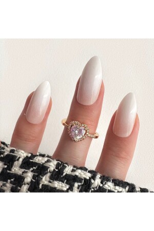 Women's Stone Heart Detailed Adjustable Ring KLPYZK - Okkostore