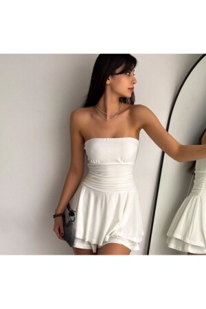 Women's Strapless Short Dress with Shorts and Sandy Lining - Alleyta