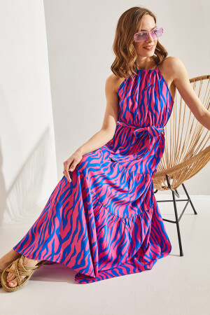 Women's Strappy Patterned Dress - Bianco Lucci
