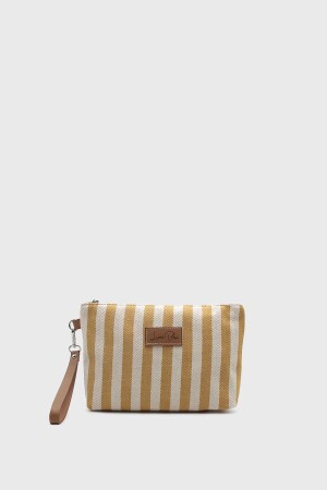 Women's Striped Linen Clutch Bag LB_100053 - LUNABLU