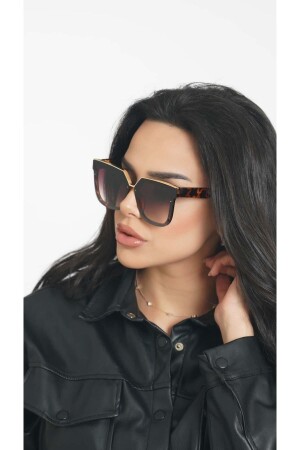 Women's Sunglasses Wide Leopard Frame Brown Glass T-2789X3 - TomyHelf