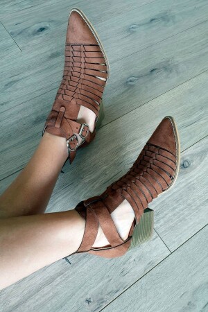 Women's Tan Suede Summer Boots 019 1007 - Topukla Footwear