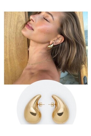 Women's Teardrop Mode Gold Earrings - Monalisatoka