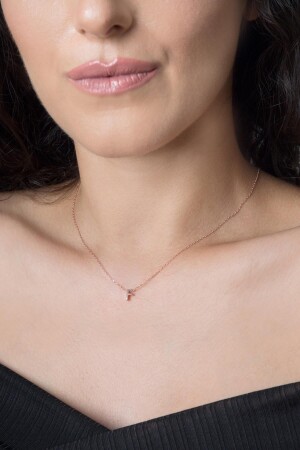 Women's Three Dimensional F Letter Rose Plated 925 Sterling Silver Necklace PP2247 - Elika Silver