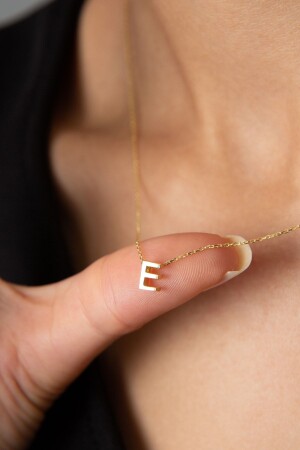 Women's Three-dimensional Letter E Model 925 Sterling Silver Necklace YY2246 - Elika Silver