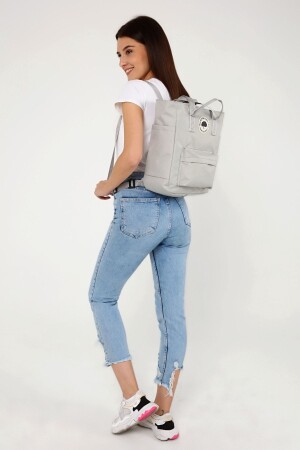 Women's Waterproof Imperteks Fabric Gray Laptop Compartment Zippered Shoulder and Backpack in One! - Ramsburry
