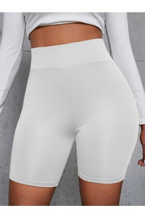 Women's White Diving Fabric High Waist Shorts Tights - Fancy&Dancy