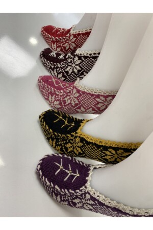 Women's Wool Knitted 5 Pieces Cotton Booties Dowry Gift Gift Bundle - Ayhanhome
