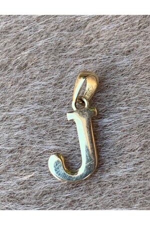 Women's Yellow Gold Two-Dimensional Letter J Pendant 14 Carat UCHRF2BYTJ - Bayar Gold