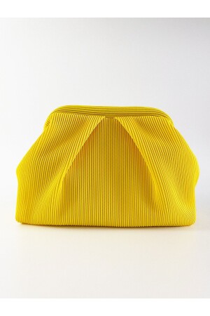 Women's Yellow Pleated Clutch Handbag HYBPLSE - HEYBE'S
