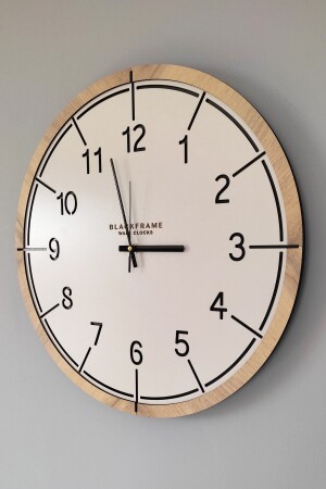 Wood And Soft Style - Light Gray & Oak -1- 45cm Wall Clock 012023WS - Blackframe